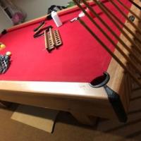 Steepleton 4'x8' Billiard Table and Vintage Bud Light Light