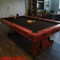 Pool Table 8' Plank & Hide Rexx Custom Steel