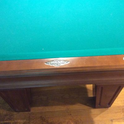 Brunswick Mansfield slate table with cues and balls and liight